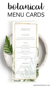 Vintage Botanical Menu Card For Wedding Reception Menu Cards Wedding Menu Wedding Menu Cards