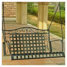 Get info of suppliers, manufacturers, exporters, traders of wrought iron swing for buying in india. International Caravan Mandalay Iron Patio Porch Swing In Antique Black 3451