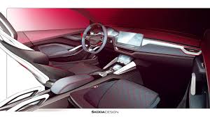Skoda Vision Rs Concept Debuts As Hybrid Hot Hatch Skoda Interior Sketch Interior Design Sketch