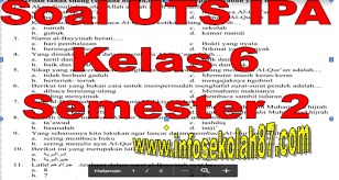 Selengkapnya silahkan download pada link. Soal Uts Ipa Kelas 6 Semester 2