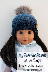 I placed my pattern slightly below the bottom of the leggings since i wouldn't need to hem the try the shirt on the doll to determine where you need to place velcro in the back for a closure. My Favorite Beanie 18 Inch Doll Hat Free Crochet Pattern The Stitchin Mommy