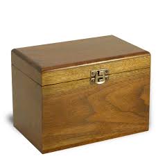 4x6 Walnut Wood Recipe Card Box Made In Usa Master Recipe Card Boxes Walnut Wood Recipe Cards