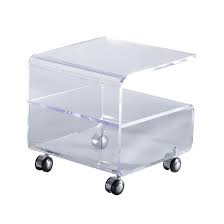 Table top and wheels are made to have the distressed appearance. Clear Acrylic Tea Coffee Table Side End Table Trolley On Wheels Buy Acrylic Coffee Table With Wheels Acrylic Coffee Table Acrylic Side Table Product On Alibaba Com