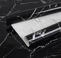 Unbranded Black Marble Wallpaper Self-Adhesive Waterproof Contact Paper for  Office, Cover 17. 19 sq. ft. (Nero Margiua Pattern) OP002