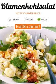 Blumenkohlsalat Mit Ei Schinken Sauce Smarter Kalorien 274 Kcal Zeit 25 Min Eatsmarter De Blumenkohlsalat Schinken Rezepte