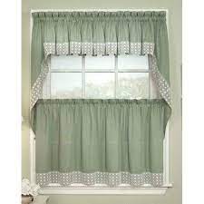 Salem Sage Green Kitchen Curtain Swag Walmart Com Country Kitchen Curtains Green Kitchen Curtains Kitchen Curtains And Valances