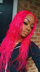 Brazilian Remy Human Hair Hot Pink Lace Wig With Pre Plucked Baby Hair Hair Styles Wig Hairstyles Remy Human Hair Wigs
