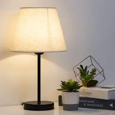 Haitral Bedside Table Lamps Small Nightstand Lamps Set Of 2 With Fabric Shade Bedside Desk Lamp Bedside Table Lamps Small Nightstand Lamps Bedside Desk Lamps