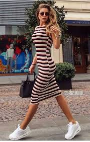 Black And White Striped Bodycon Dress Outfit Black Bodycon Dresses Howtowear Fashion Body Con Dress Outfit Bodycon Outfits Bodycon Dress