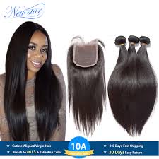 Kinky straight hair brazilian virgin hair 3 bundles tinashe high quality virgin human hair yaki straight hair. Brazilian Straight Virgin Hair 3 Bundles Human Hair Weaving With Closure 10a New Star Cuticle Aligned Raw Hair Weave And Closure Bundle Weave Bundles With Lace Closurebundles Straight Aliexpress