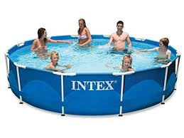 Intex G Fr Metal Frame Kit Piscine Ronde Tubulaire 16800 L Bleu 457 X 122 Cm Piscine Gonflable Piscine Intex Piscine