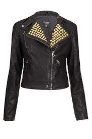 Gold Studded Clean Biker Jacket