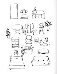 Smaller Version Of Paper Doll Furniture Children Sketch Furniture Sketch Doodle Art Drawing