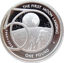 1 Pound Elizabeth Ii The 50th Anniversary Of The Moon Landing Alderney Numista