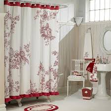 Vintage Style Country Bathroom In Red And White Vintage Shower Curtains Country Shower Curtain Retro Shower Curtain