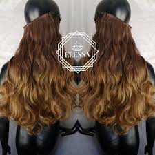 Glossy black graduating into a rich teal. Classic Ombre Hair Extensions Natural Brown And Dark Blonde Curly Elessa One Piece Extensions