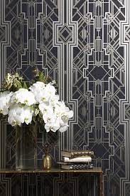 This Wallpaper Has A Great Gatsby Art Deco Theme Whilst This Wallpaper Is Inspired By The Past The Meta Art Deco Wallpaper Art Deco Interior Art Deco Design