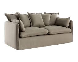 Sofas von riess ambiente preisvergleich moebel 24. Sofa 3 Sitzer Mit Abnehmbarem Bezug In Grauem Leinen Merlin Miliboo