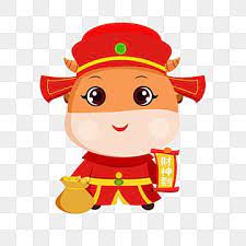 Original Hand Painted Year Of The Ox Welcomes The God Of Wealth New Spring Chinese New Year The Year Of The Ox Png And Vector With Transparent Background For Chinese New