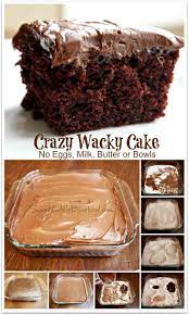 Chocolate Crazy Cake No Eggs Milk Butter Or Bowls Crazy Cakes Desserts Baking