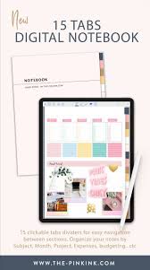 Subject Notebook Bullet Journal Digital Notebook Dot Gird Notebook The Pink Ink Shop In 2020 Digital Notebooks Digital Planner Digital Sticker