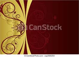 A country charm floral borders ii design pack: Gold And Red Floral Border Design Beautiful Gold And Red Floral Border Design Vector Illustration Canstock