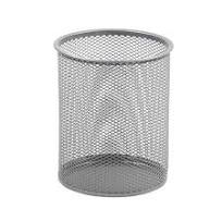 YBM HOME Office Round Desk Steel Mesh Pencil Cup Pen Holder Silver, 2210