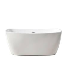 Glacier Bay Aubrey 56 In Acrylic Flatbottom Non Whirlpool Bathtub In White Gbbba012 The Home Depot Whirlpool Bathtub Free Standing Bath Tub Washroom Decor