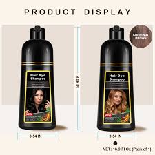 Amazon.com : Natural Chestnut Brown Hair Dye Shampoo 3 IN 1 for 100% Gray  Hair Coverage, Instant Herbal Ingredients Hair Color Shampoo for Women Men,  Hair Dye Coloring in Minutes 500ml :