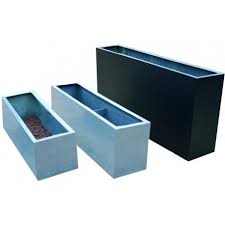 Want to make cool galvanized trough planters? Large Rectangular Fibreglass Planters