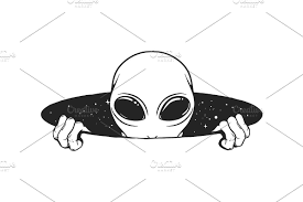 Alien To Climb Out Of A Space Hole Alien Drawings Space Drawings Spaceship Drawing