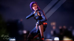 Yumi yoshimura is a the main protagonist from the tv show, hi hi puffy amiyumi and is the fictionalized version of the real life japanese pop star of the same name. Wallpaper Maxens Bonnet Artwork Fictional Character Cgi Purple Hair Kneeling Blue Clothing Blue Clothes Pink Hair Purple Clothing Short Hair Glowing Eyes Looking At The Side Fan Art Pink Eyes Black