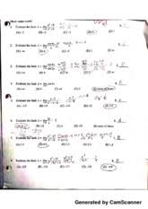 Lim x→4 x 12) give an example of a limit of a quadratic function where the limit evaluates to 9. Evaluating Limits Worksheet Generated By Camscanner Generated By Camscanner Generated By Camscanner Generated By Camscanner Course Hero