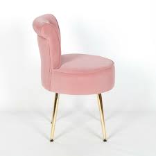 Save on top brands · save with coupons · earn reward points Amour Velvet Pink Gold Legs Dressing Table Stool Upholstered Bedroom Chair Furniture La Maison Chic Luxury Interiors