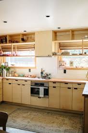 Baltic Birch Plywood Cabinets Are Paired With Wood Countertops The Combination Speed Oven Microwave Convection Oven Plywood Kitchen Home Kitchens Wood Kitchen