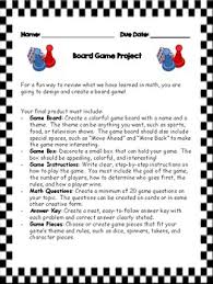 Students create and play in your classroom. Math Board Game Project Worksheets Teachers Pay Teachers