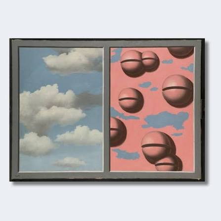 Hoy, en #DespiertaConArte, amanecemos con “Grelots roses, ciels en  lambeaux” (1930). Uno de los principales elementos que puebla las obras de René  Magritte es el cascabel, un icono recurrente en su producción,