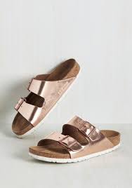 Birkenstock Arizona Rose Gold Sandals Strappy Camper Sandal In Rose Gold Narrow Mod Retro Vintage Sandals Modcloth Com Vintage Sandals Camper Sandals Rose Gold Sandals