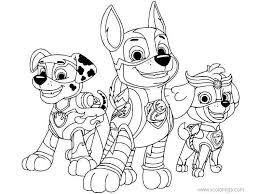 Chase, marshall, rubble, rocky, everest bring color to your child's world with these puptastic free paw patrol colouring pages. Chase Marshall And Skye From Mighty Pups Coloring Pages Xcolorings Com