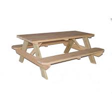 Garden Treasures 72 In Brown Southern Yellow Pine Rectangle Picnic Table Wooden Picnic Tables Picnic Table Outdoor Dining Table