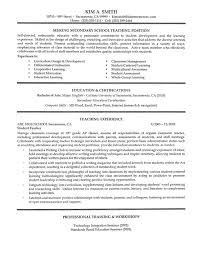 While resumes are generally one page long, most teaching experience: Secondary School Teacher Resume Example