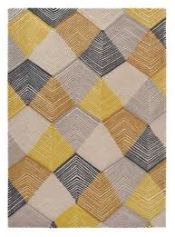 Kurzflorteppich Harlequin Rhythm Gelb Front Teppich Gelb Wollteppich Teppich