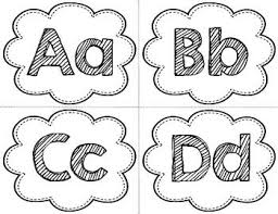 Alphabet with colorful pictures printable flash card collection. Free Alphabet Headers Black And White Word Wall Letters Word Wall Classroom Labels