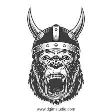 Gorilla Creator Graphic Design Photoshop Gorilla Warrior Logo