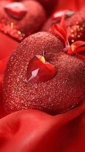 Sparkle Of Lilac Red Heart Wallpaper Valentines