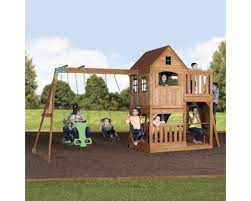 So bauen sie ein kinder stelzenhaus mit rutsche in ihrem garten! Stelzenhaus Backyard Discovery Hill Crest Holz Mit Sandkasten Doppelschaukel Kletterwand Sitzbank Rutsche Grun Bei Hornbach Kaufen