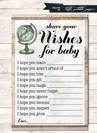 Wishes For Baby Shower Game Printable Welcome To The World Etsy Baby Shower Wishes Travel Baby Showers Adventure Baby Shower