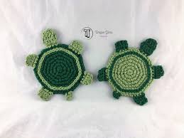 Free, online turtle and tortoise crochet patterns. Turtle Coaster Crochet Pattern