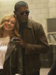 Nick Fury Captain Marvel Suede Leather Jacket Just American Jackets Brown Leather Bomber Jacket Marvel Jacket Brown Suede Jacket
