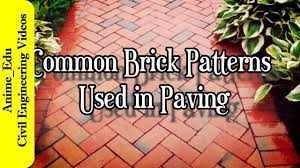 Bricks pattern vintage wall design. Common Brick Patterns Used In Paving Brick Paving Patterns Youtube